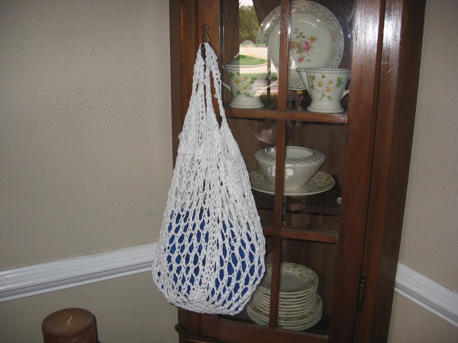 Cotton Market Tote in White Cotton Yarn