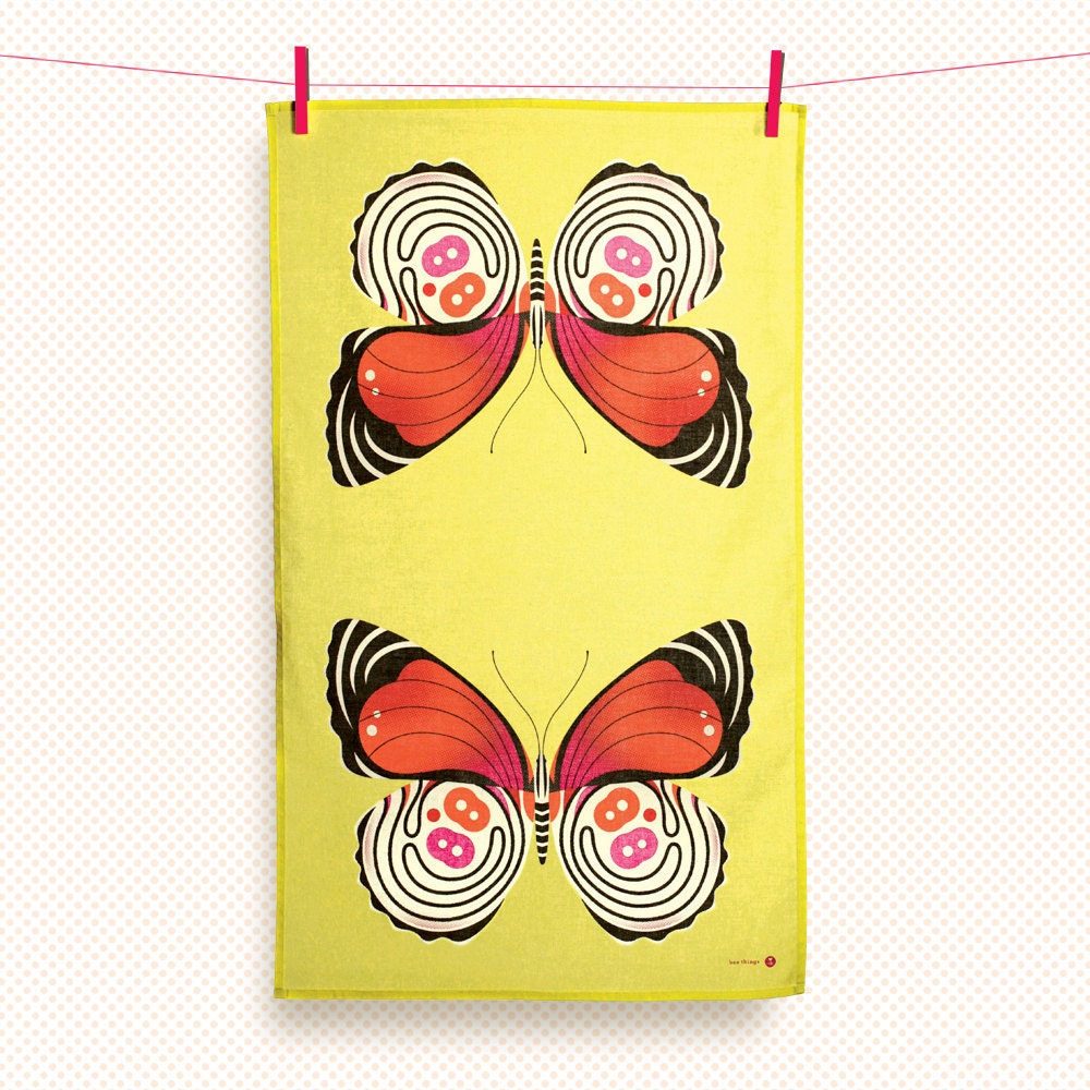 88 butterfly tea towel