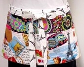 I Love Paris Vendor Zipper/Key Clasp Apron