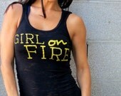 Girl on FIRE.  Burnout Workout Tank. Size SMALL