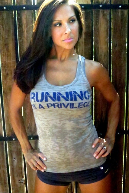 Running is a Privilege Burnout Workout Tank.  Size XL