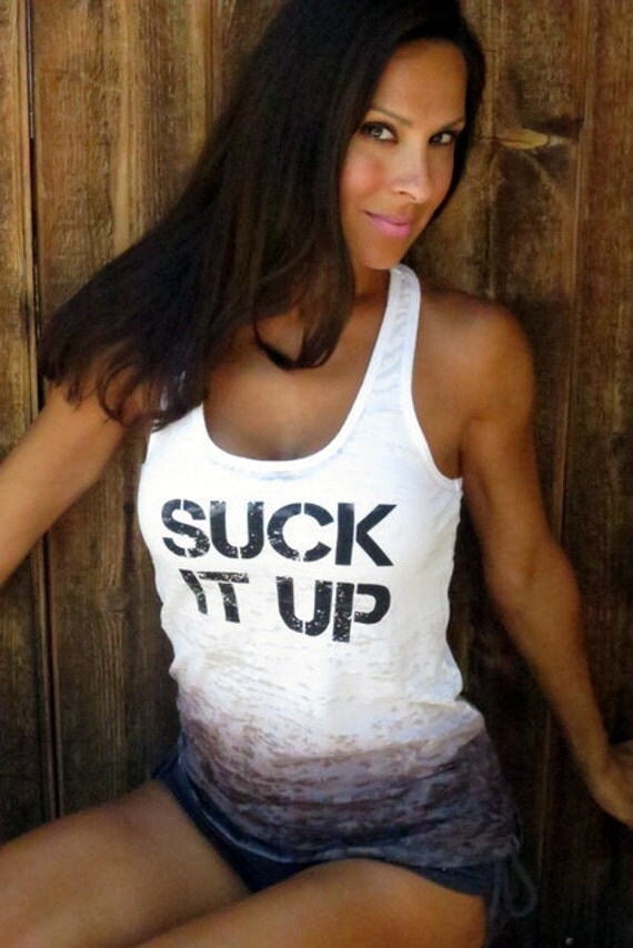 Suck It Up. Burnout A-Line Racerback Tank Size MEDIUM