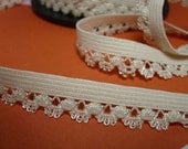 White elasticated trim with a picot edge -10 yards