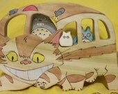 Wooden My Neighbor TOTORO Toy Dolls and Catbus