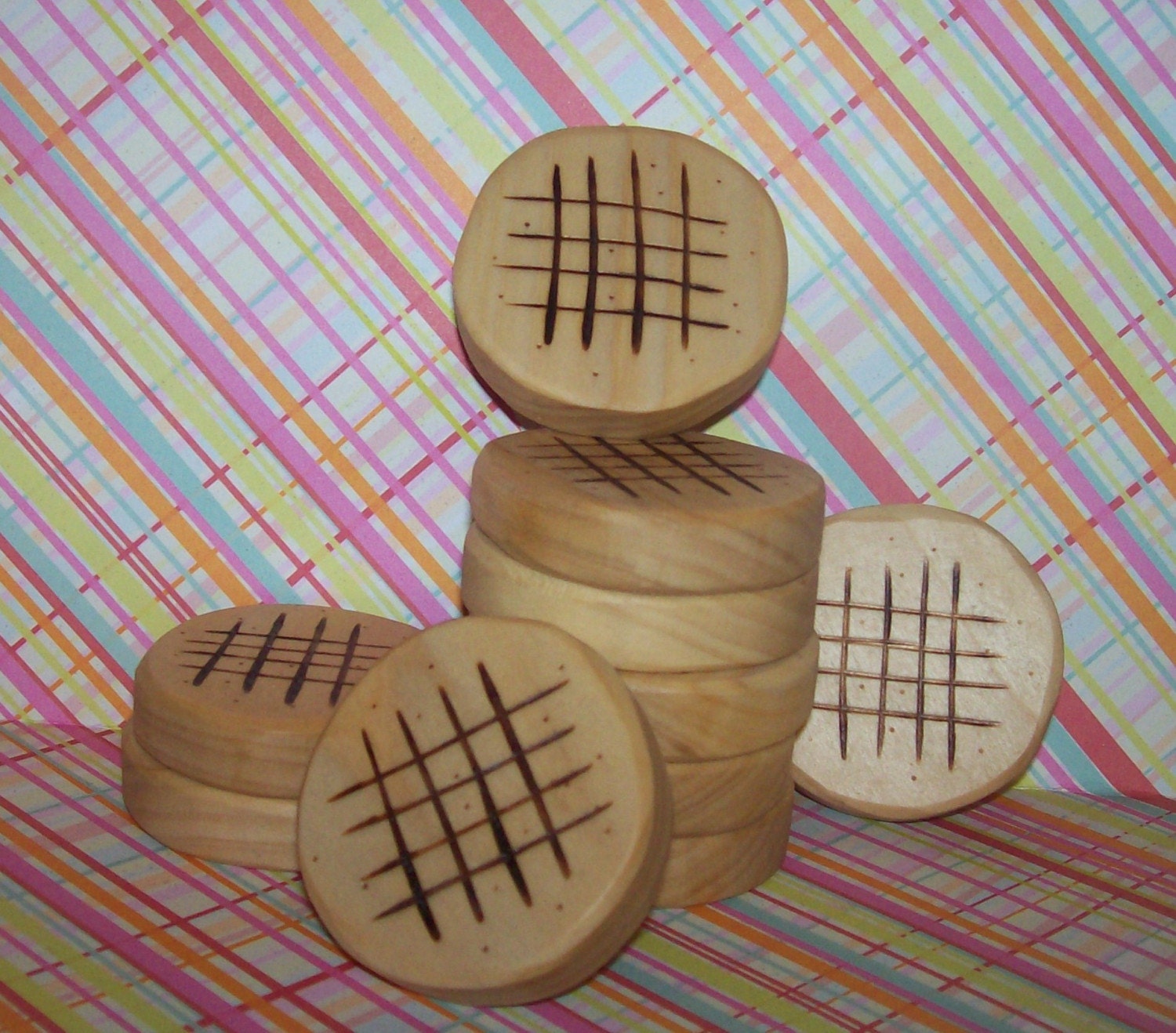Waldorf Inspired Kids Wooden Peanut Butter Coookies Play Toy Set