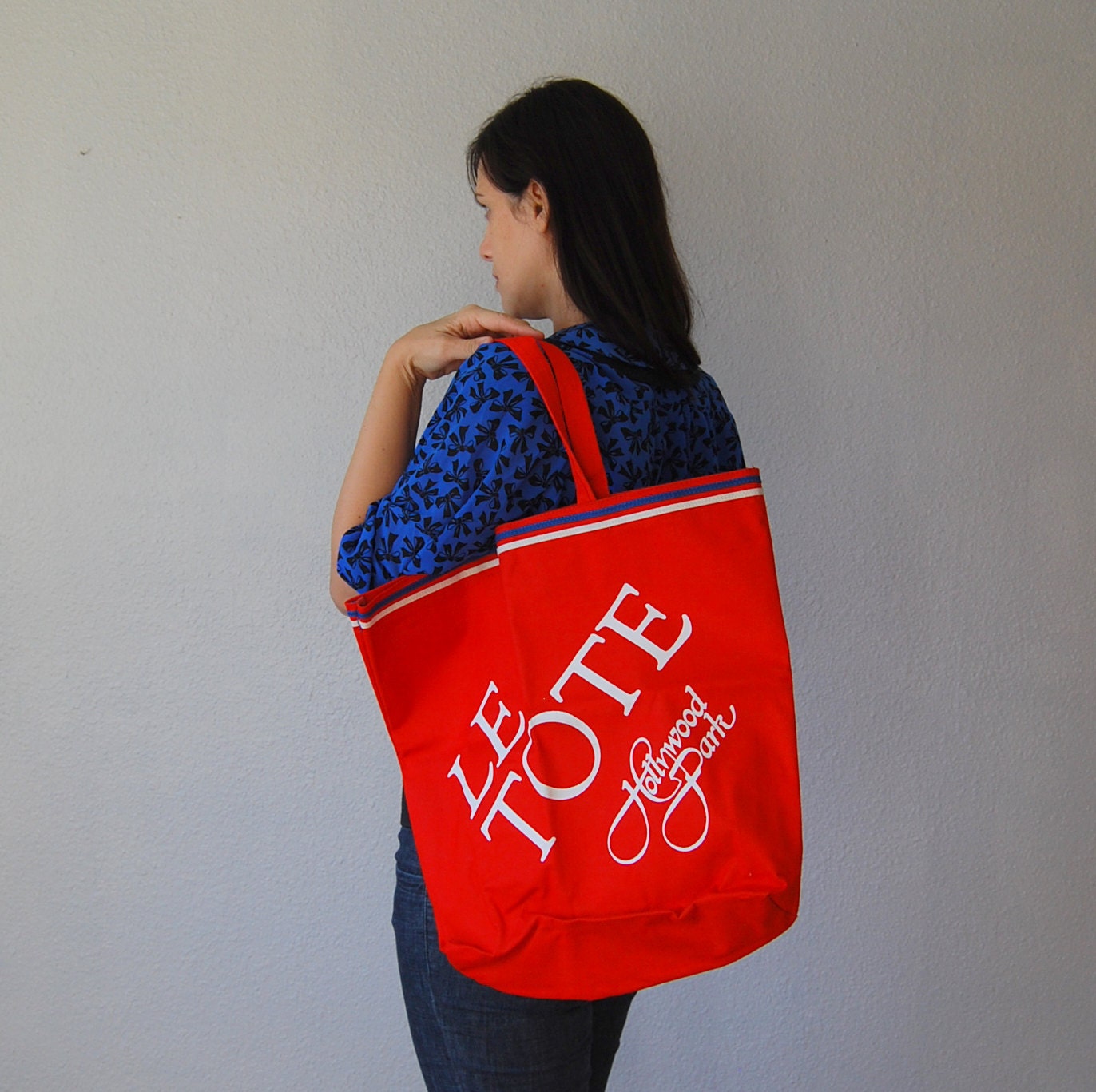 oversized SHOPPER bag / hollywood park LE TOTE graphic