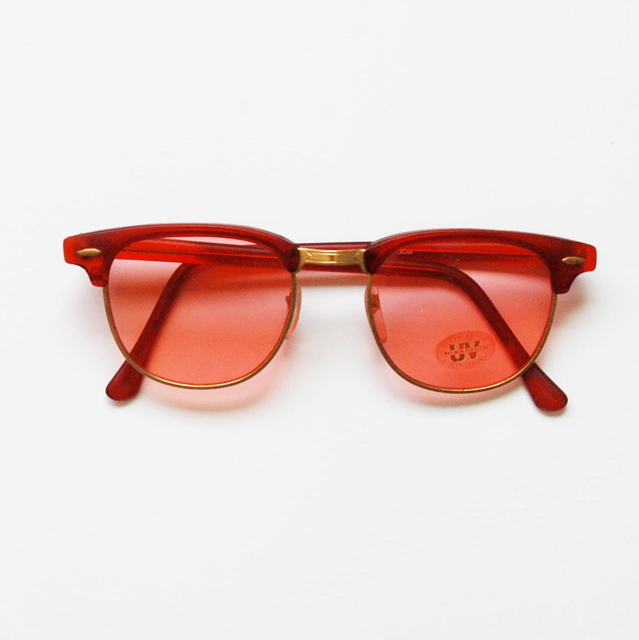 clubmaster WAYFARER sunglasses / vintage 1980s rose tint DEADSTOCK glasses