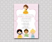 Disney inspired Princess Birthday Invitation - Printable Invite - 5x7 digital file Il_170x135
