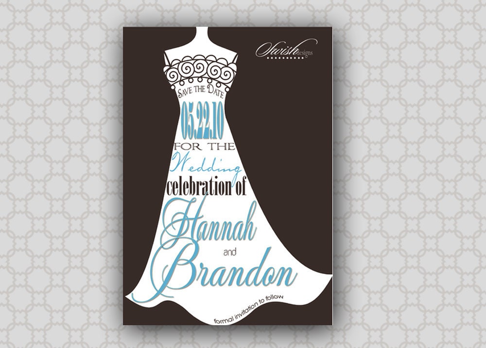Save the Date - Wedding Announcement Card - 27 Dresses - digital announcement Il_570xn