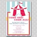Vintage Circus Birthday Invitation - Printable Party Invitations - 5x7