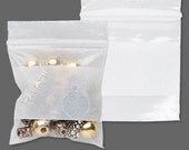 100 Reclosable Zip Lock White Block, Writable, Plastic Poly Bags, top zip, 2 x 2 inch 2mm
