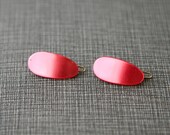 Vintage 60s French Barrettes- Tiny Red Set of 2
