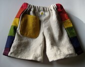 Linen R A I N B O W Shorts..baby,  toddler... 6 months, 12 months, 18 months, 2T, 3T, 4T...Made to Order