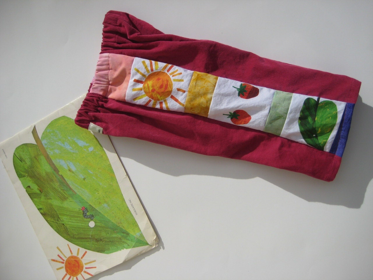 Very Hungry Caterpillar....6 months, 12 months, 18 months, 2T, 3T, 4T...Patchwork Pants for Boys or Girls...wear w Birthday Shirt
