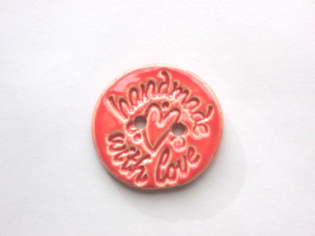 Earthenware Button - Handmade With Love