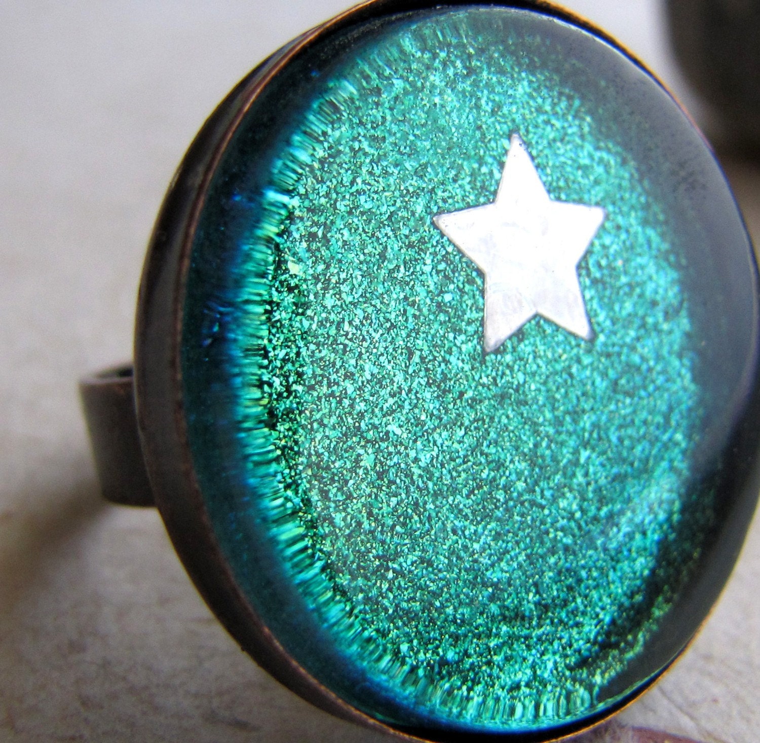 Mermaid Sparkle Star Glass Ring
