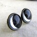 Crescent Moon Earrings - Silver Moon and Night Sky Post Earrings
