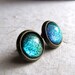Mermaid 10mm Antiqued Brass Post Earrings