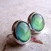 Green Shimmer Post Earrings - Indigo Illusion - Sage and Silver