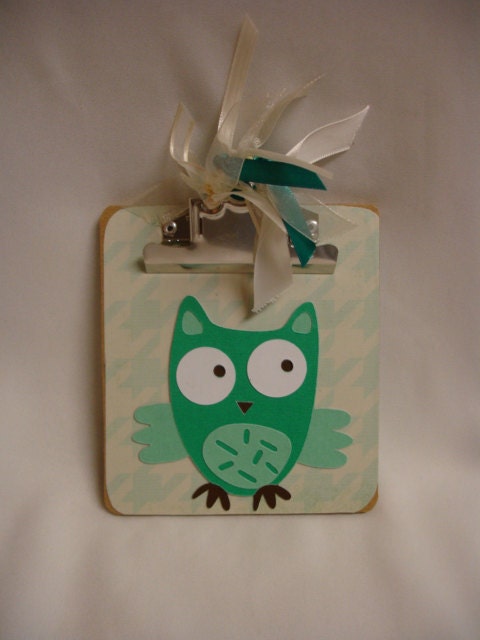 POST It NOTE magnetic CLIPBOARD Little Owl