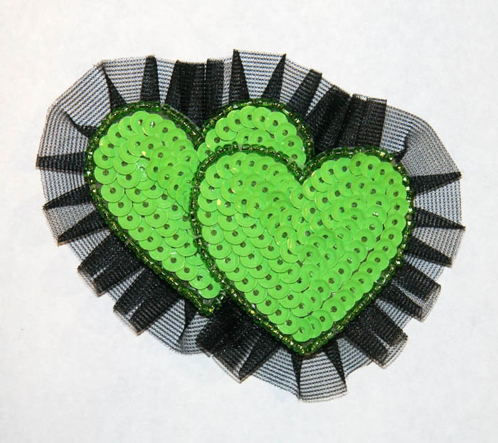 Cutie Dynamite Original Double Ruffled Pastel Heart Hair Clip Accessory Cute Kawaii Lolita Pinup Party