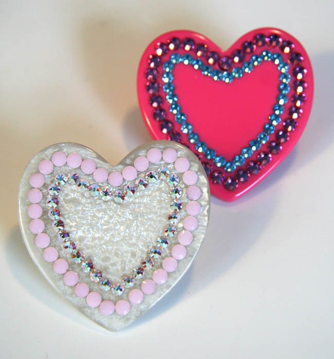 Super Sparkle Hearts Cocktail Ring Adjustable Accessory by Cutie Dynamite Kawaii