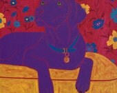 Dog Art Print - POP - Chocolate Lab - Chocolat - Labrador Print by dogpopart on Etsy