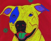 Ghetto Super Star - Pitbull Art - Pitbull Print - Dog Pop Art by dogpopart on etsy