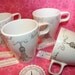 SALE - Paris Cafe Cups Mugs Set of 4 with Eiffel Tower in French
