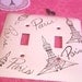 Eiffel Tower Hand Painted Decorative Double Switch Plate Paris themed Switch Plate - eiffel tower switch plate