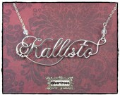 Personalized Sterling Silver Calligraphy Script Name Necklace With Handmade Clasp