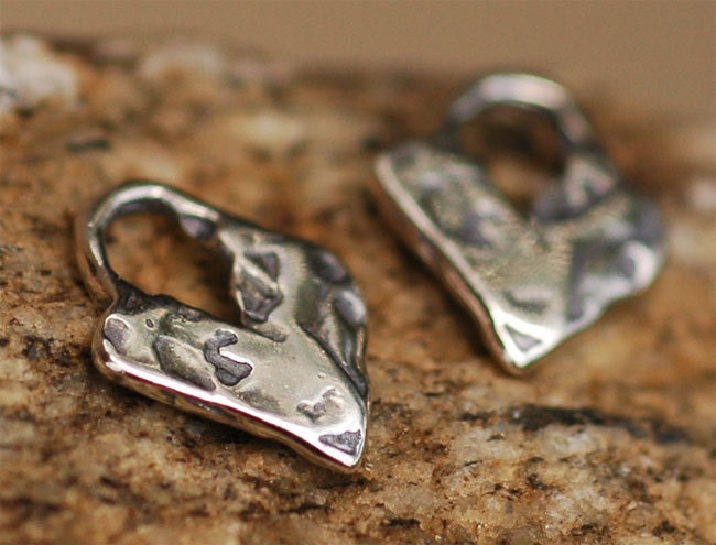TWO Our Signature Sterling Silver Small HEART Charm
