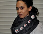 A Family of Elephants  - Bulky Cable Unity Scarf
