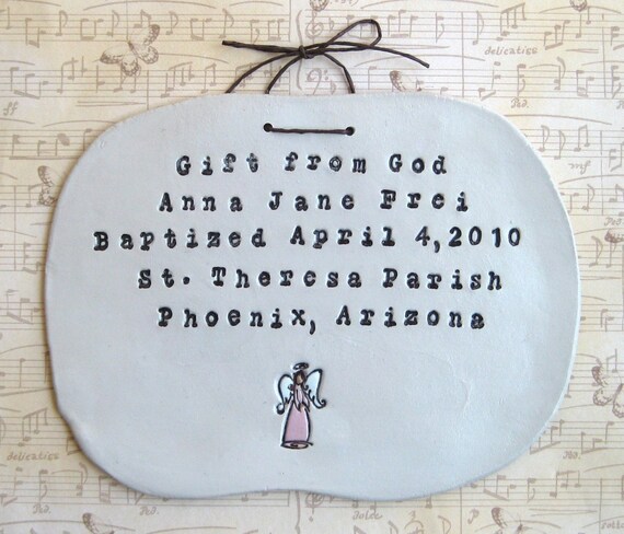 Personalized Baptism Wall Hanging