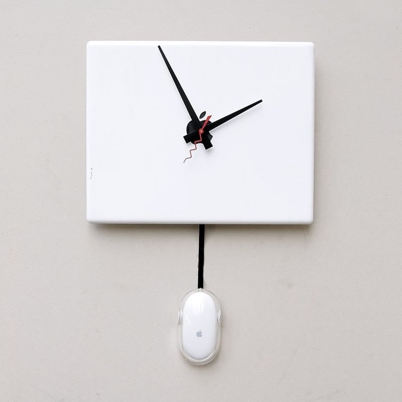 Clock made from a recycled Apple ibook G4 computer case