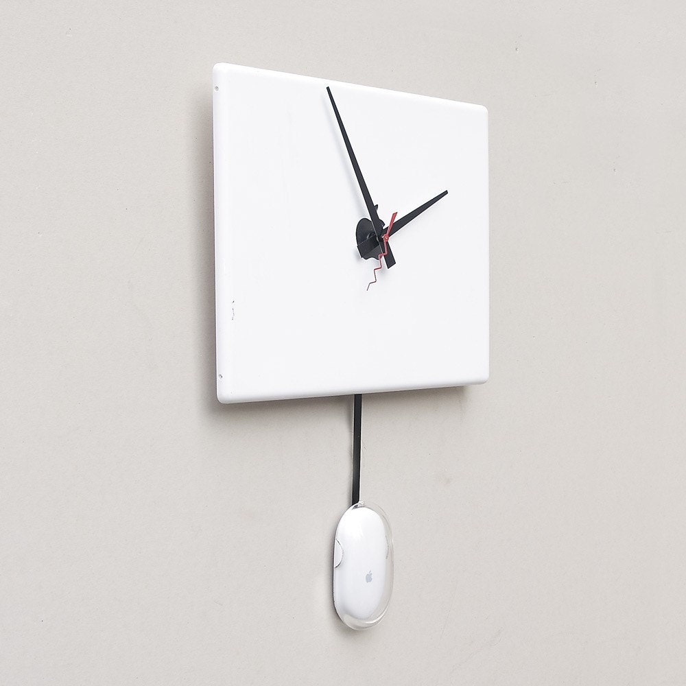 Clock made from a recycled Apple ibook G4 computer case