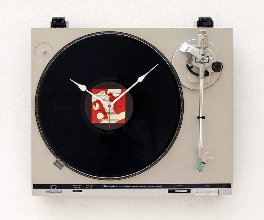 Recycled Technics Turntable Clock