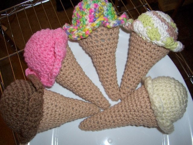 Ice Cream Scoop with Sugar Cone Pattern