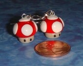 Nintendo Super Mario Bros Red Mushroom Earrings