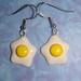 Sunny Side Up Fried Egg And Bacon Earrings