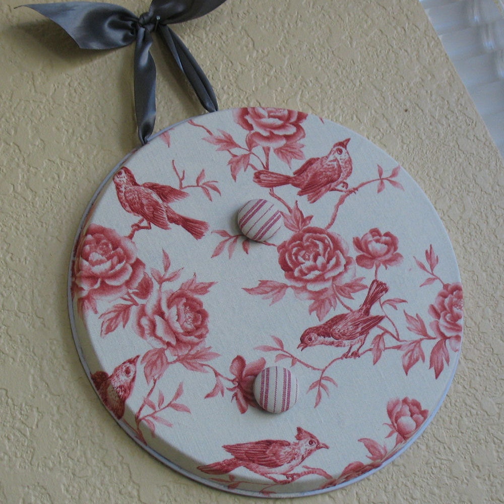 50% OFF - Rose Bird Toile 8" Magnet Board/Wall Hanging
