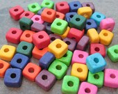 25 BRIGHT ASSORTMENT Chunky Nuggets Greek Ceramic Beads