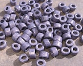 25 Lilac Mini Tubes 6x4mm Greek Ceramic Large Holed Beads