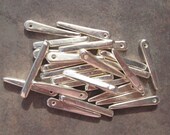 5 SILVER SKINNY SPIKE 31mm Mykonos Greek Ceramic Beads