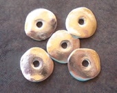 5 Mykonos Greek Casting SILVER CORNFLAKE Beads