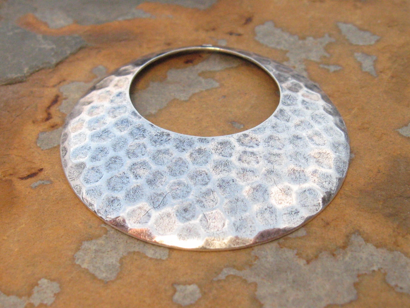 2 Trinity Brass Hammered Hoop 38mm - LOW SHIPPING
