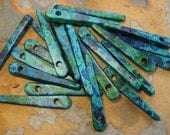 Mykonos Greek Ceramic Beads - 10 Aegean Skinny Spike Beads