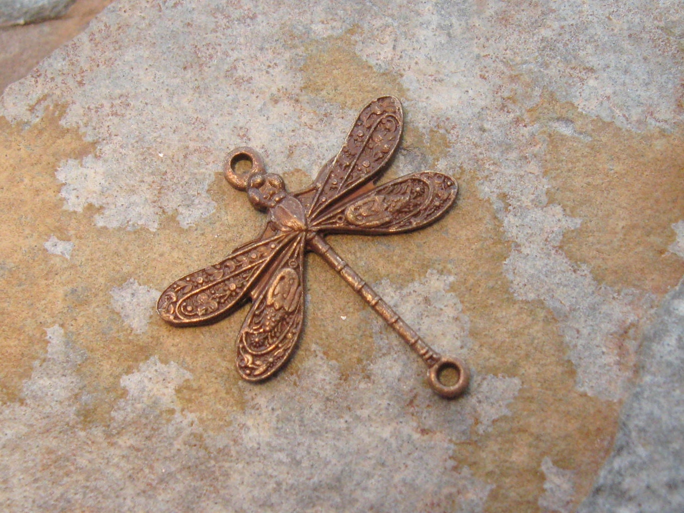 2 Trinity Vintage Patina 2 Ring Small Dragonfly 17x16mm - Trinity Brass Co.