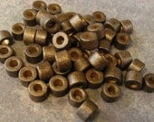 ANTIQUE BRONZE Mykonos Greek Ceramic Beads 6x4mm Mini Tubes (25)