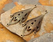 2 Antique Gold Abez Drop Connectors - Chandeliers  -  Trinity Brass Co.